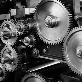 Close up of gears on a machine