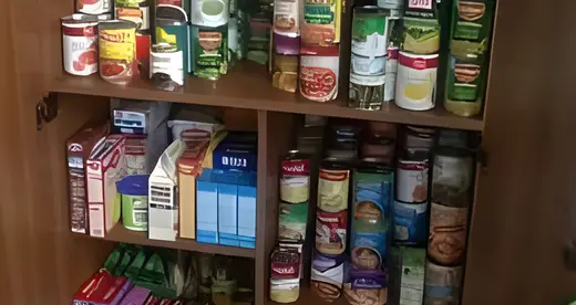 Cabinet filled with food