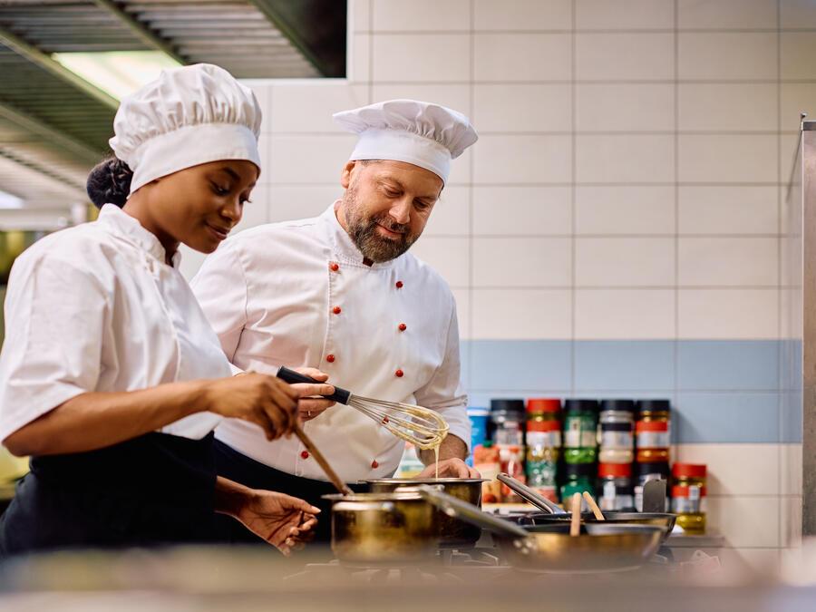 Culinary arts, student and teacher 