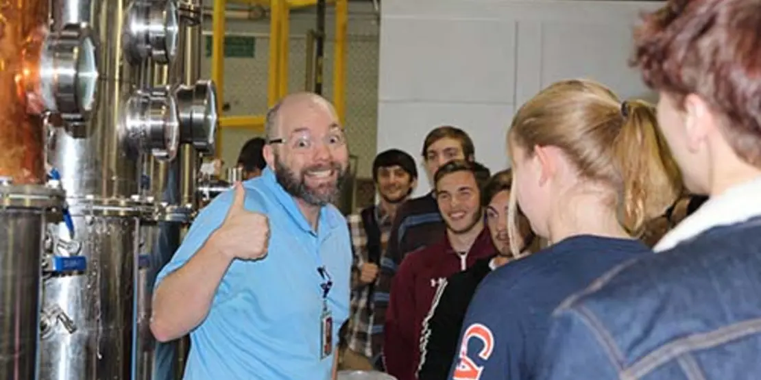 High school students touring CBI