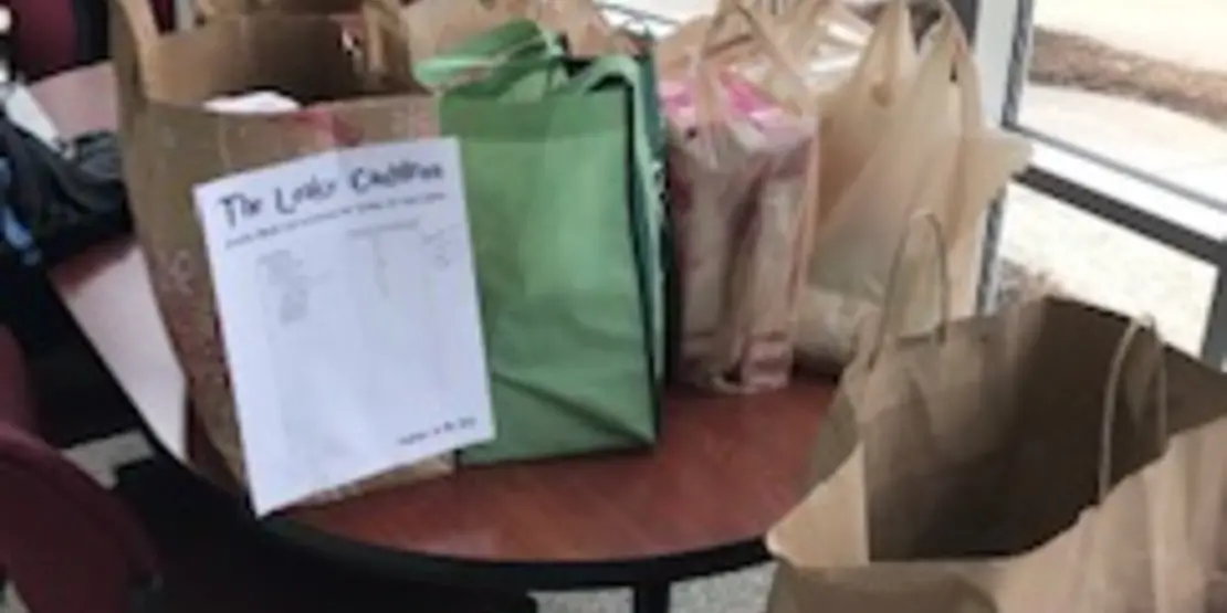 Grocery bags with food