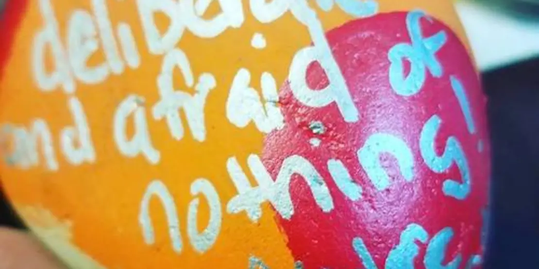 Rocks with positive messages