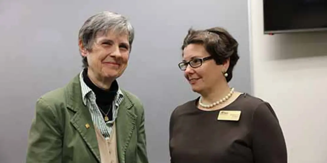 Lisa Johnson and English Chair Heather Vaughn