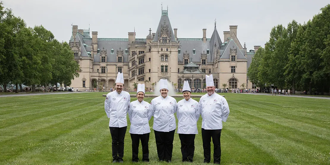 A-B Tech Culinary Team on the Biltmore House Lawn