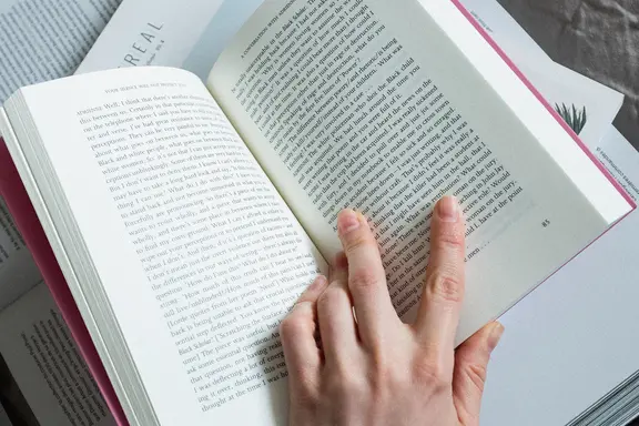 student reading