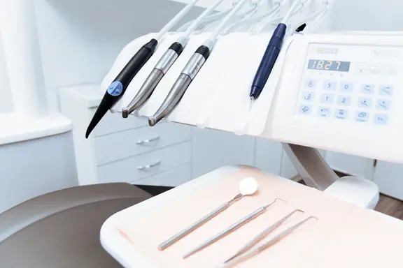 dental tools displayed in dental office