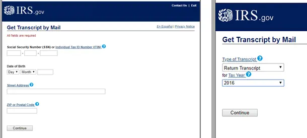 Obtain an Official IRS Tax Transcript - Step-3