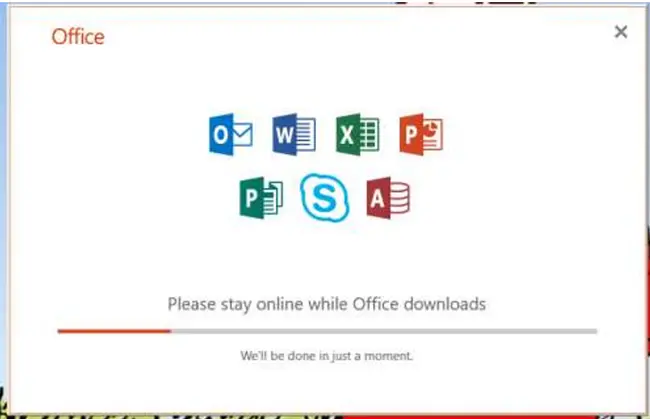 Microsoft 365 download progress example