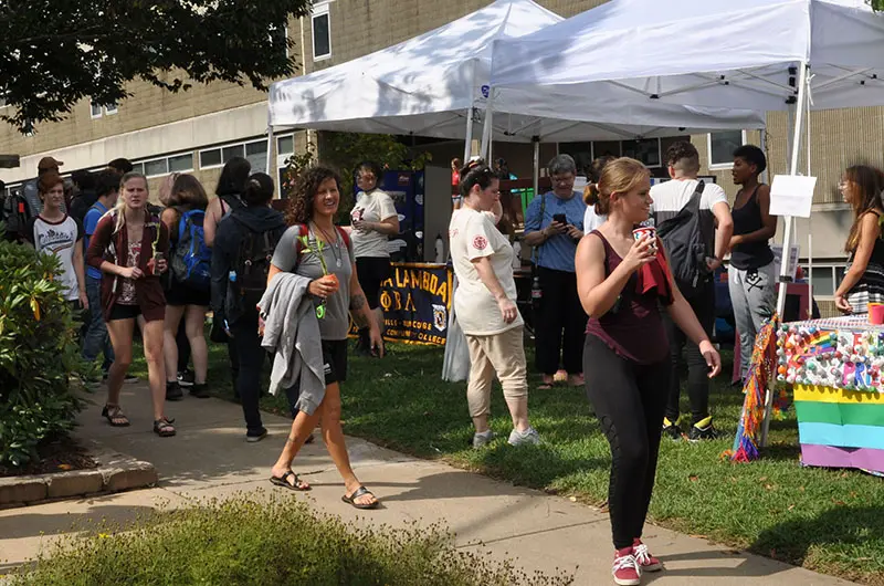 Students attending Earth Day Fair